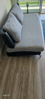 Sofa and chair Leatherette America Merton. Gray and Black