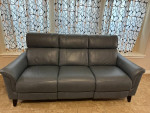 Dual Power Recliner Leather Sofa (Cindy Crawford Home collection):