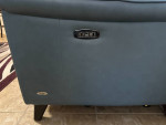 Dual Power Recliner Leather Sofa (Cindy Crawford Home collection):