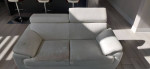 White leather 3 seater and a love seat sofa