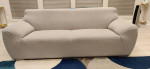 White leather 3 seater and a love seat sofa