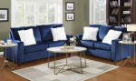 Blue Tufted Nail Head Sofa Loveseat