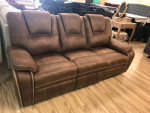 Brown leather sofa & loveseat