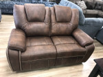 Brown leather sofa & loveseat