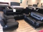 3 piece sofa - loveseat - chair Black PU Leather