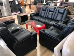 Black leather sofa & loveseat and chair