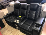 Black leather sofa & loveseat and chair
