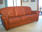 Leather sofa & loveseat