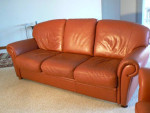 Leather sofa & loveseat