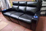 Renaissance Leather Power Reclining Sofa with Drop Down Table