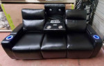 Renaissance Leather Power Reclining Sofa with Drop Down Table