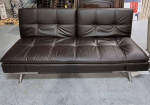 Brown Bonded leather Sofa, Lounger, Split-Back and Bed, Relax-a-lounge
