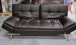 Brown Bonded leather Sofa, Lounger, Split-Back and Bed, Relax-a-lounge