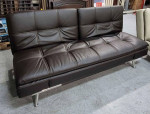 Brown Bonded leather Sofa, Lounger, Split-Back and Bed, Relax-a-lounge