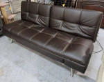 Brown Bonded leather Sofa, Lounger, Split-Back and Bed, Relax-a-lounge