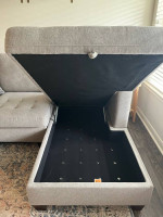 Gray Right Facing Trudeau Sectional Sofa with Storage