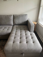 Gray Right Facing Trudeau Sectional Sofa with Storage