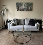 Bauhaus Mid Century Gray Sofa with Removable Arms