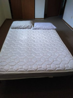 Full size mattress. Shelves. Chairs. Sofa