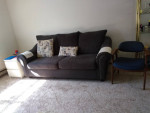 Full size mattress. Shelves. Chairs. Sofa
