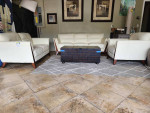 Beautiful New leather sofa-love seat-chair In Excellent Condition