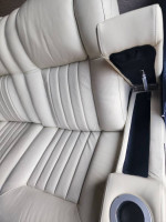 Beautiful New leather power recycling-headrest sofa with LED light and