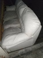 White leather sofa