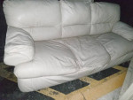 White leather sofa