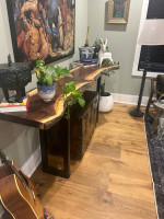 Solid Walnut Live Edge Console Sofa Table