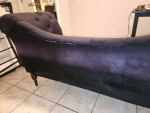 Black Skyline Tufted Chaise Lounge Sofa/Couch