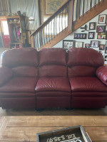 Leather reclining sofa and leather, reclining loveseat,