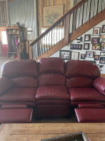 Leather reclining sofa and leather, reclining loveseat,