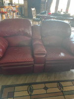 Leather reclining sofa and leather, reclining loveseat,