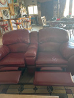 Leather reclining sofa and leather, reclining loveseat,