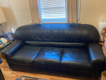 Black leather sofa and chair set