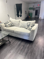 Sofa love seat and tables $200