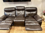 Leather sofa- recliner