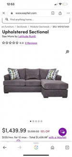 FREE DELIVERY! Gray Sofa with Chaise