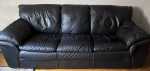 Natuzzi black leather sofa
