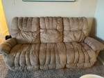 Reclining brown sofa