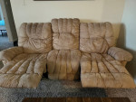 Reclining brown sofa