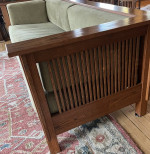 Mission Arts & Crafts Stickley Style Prairie Spindle Settle Sofa