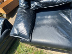 Hancock & Moore Blue Leather Sofa and Loveseat