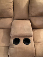 Shenandoah Brown Leather & Suede Dual Reclining Loveseat Sofa Couch