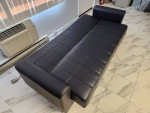 Sofa Bed with Storage 71", Black Leatherette