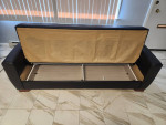Sofa Bed with Storage 71", Black Leatherette