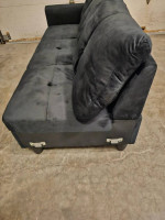 New Black Left Arm Sofa / Chaise