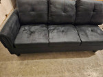 New Black Left Arm Sofa / Chaise