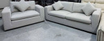 Thomasville Fabric Sofa and Oversized Swivel Chair