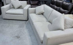 Thomasville Fabric Sofa and Oversized Swivel Chair